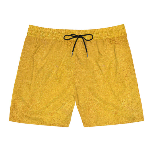 Faux Gold Cloth Men's Mid-Length Swim Shorts (AOP) - Lizard Vigilante