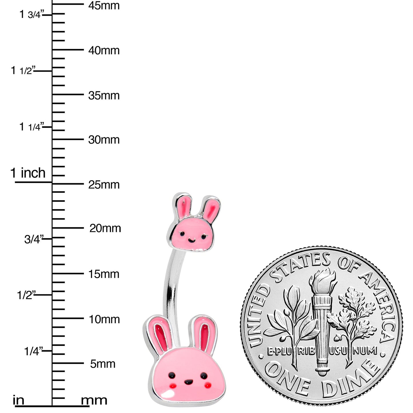 Kawaii Cutie Easter Bunny Double Mount Belly Ring