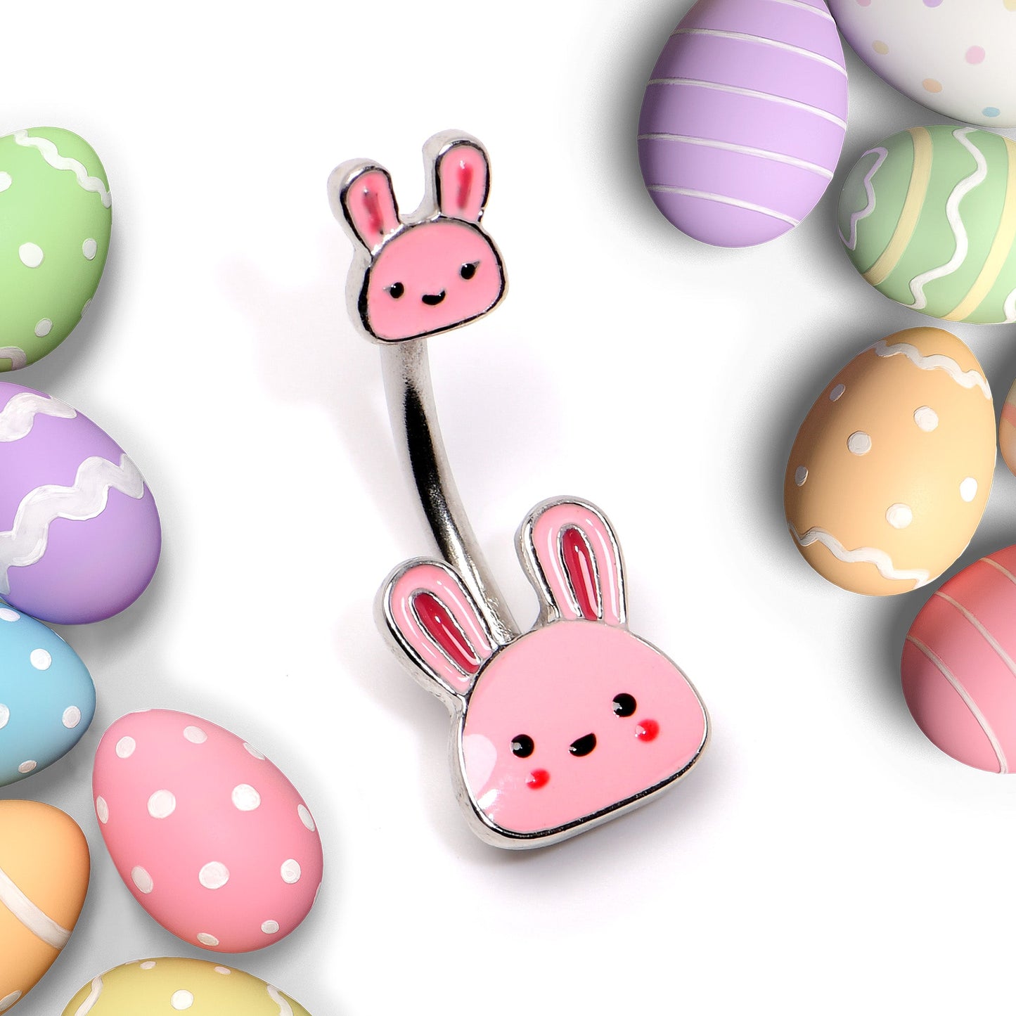 Kawaii Cutie Easter Bunny Double Mount Belly Ring