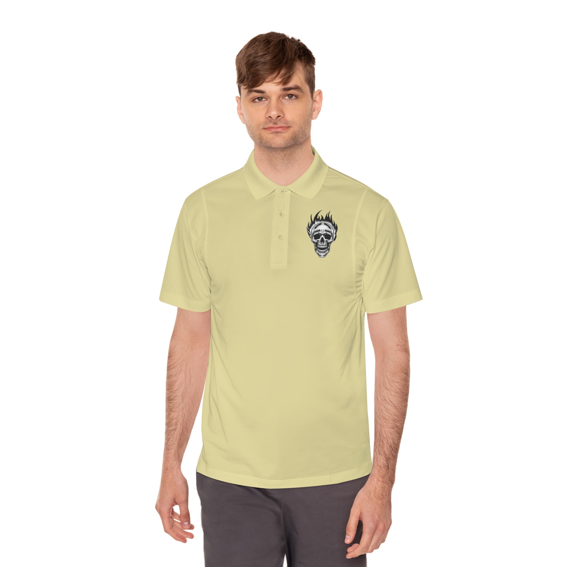 Skull Flame Men's Sport Polo Shirt - Lizard Vigilante