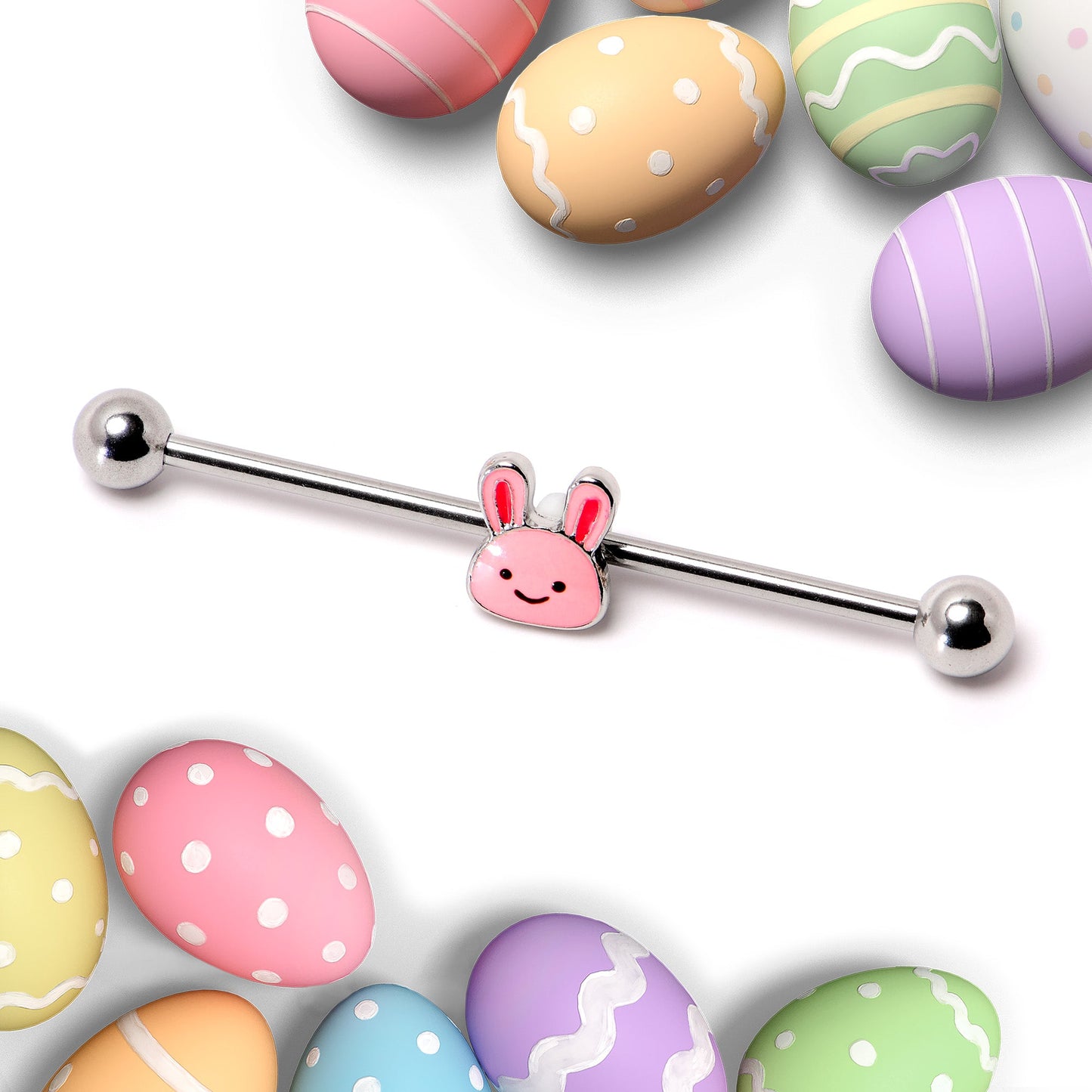 14G Kawaii Cutie Easter Bunny Industrial Barbell 38mm