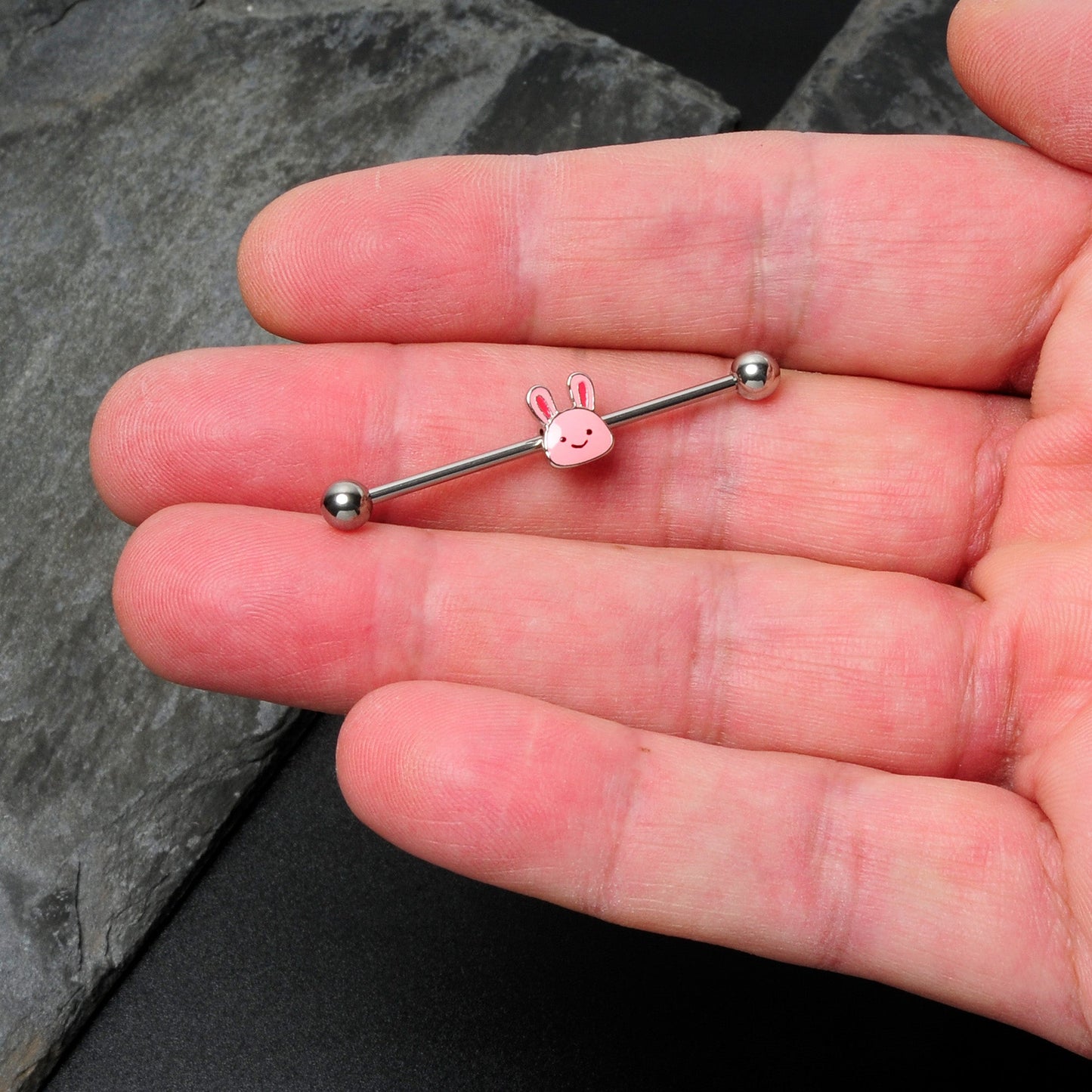 14G Kawaii Cutie Easter Bunny Industrial Barbell 38mm