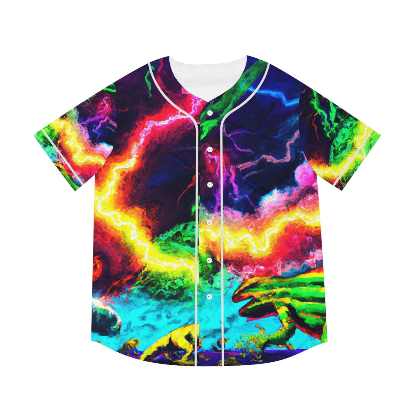 Reptile Lightning Men's Baseball Jersey - Lizard Vigilante