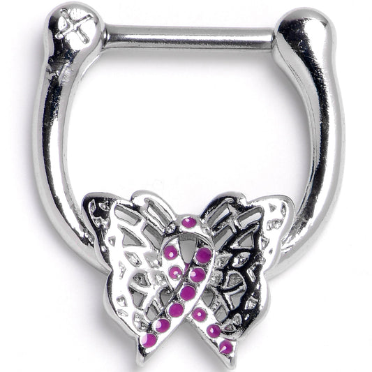 16G 5/16 Purplish Beauty in Flight Butterfly Cartilage Clicker