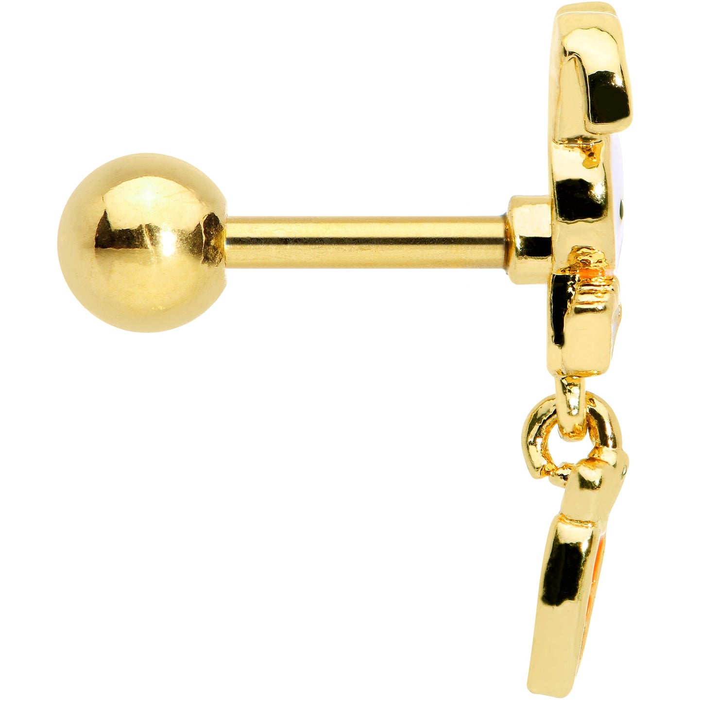 16G 1/4 Gold Hue Cutie Easter Bunny Dangle Cartilage Tragus Earring