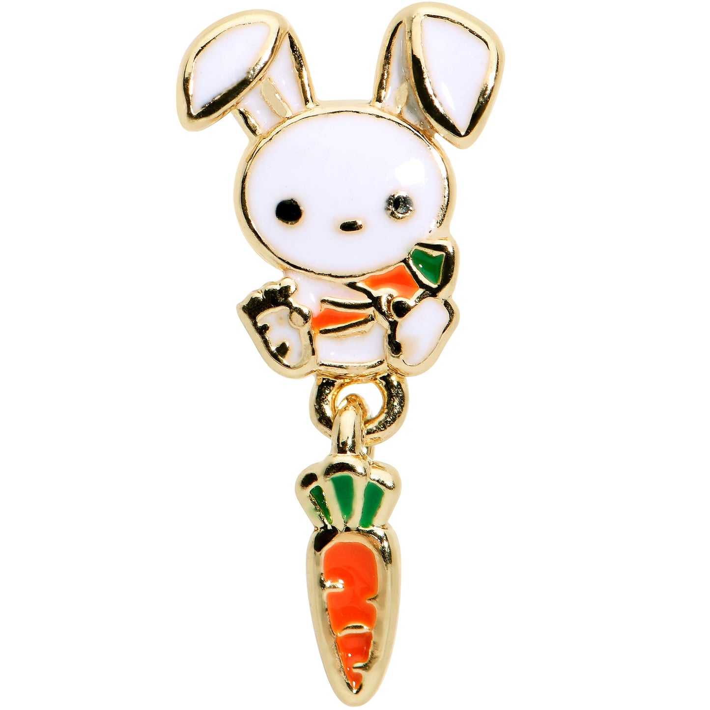 16G 1/4 Gold Hue Cutie Easter Bunny Dangle Cartilage Tragus Earring