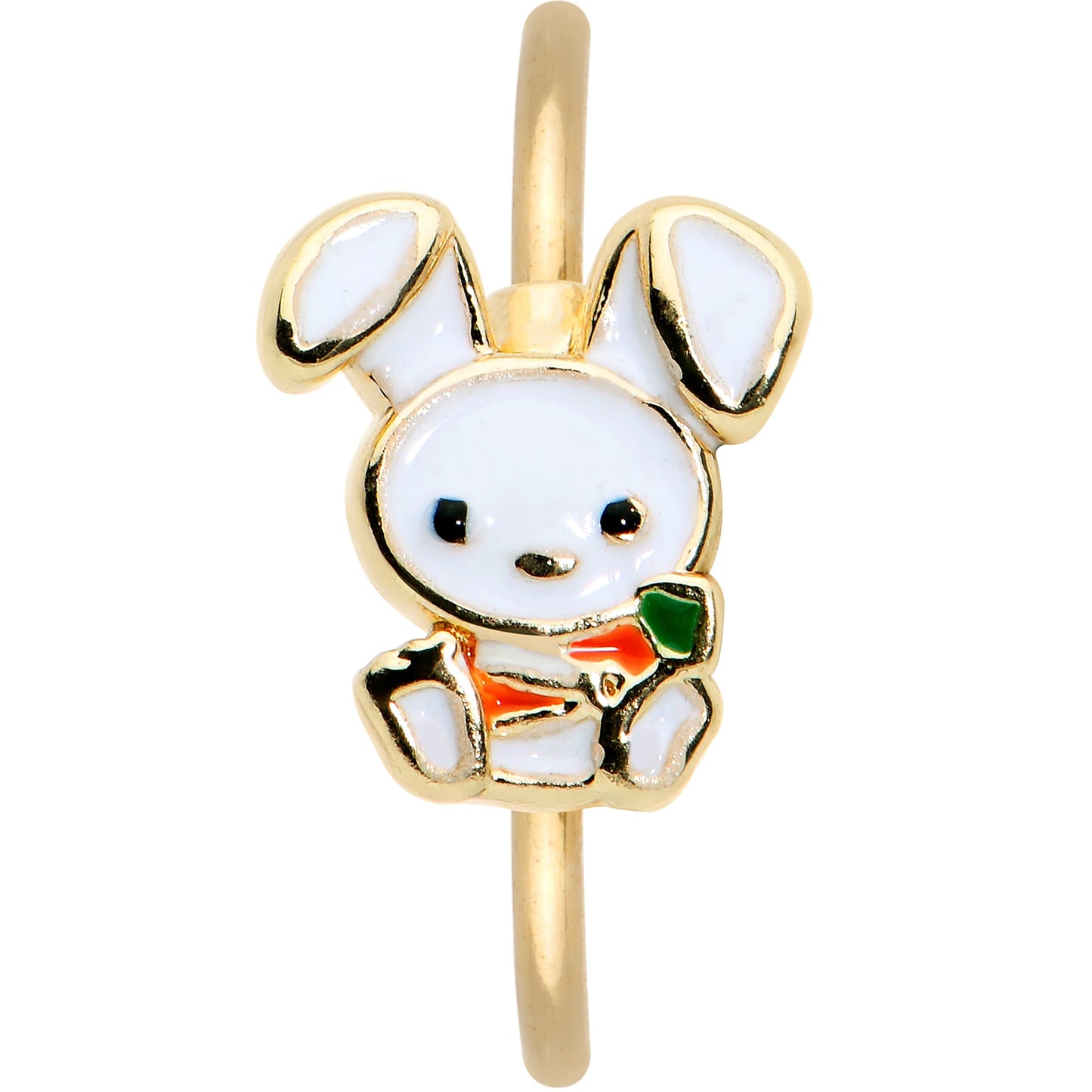 20G 5/16 Gold Tone Cutie Easter Bunny Nose Hoop
