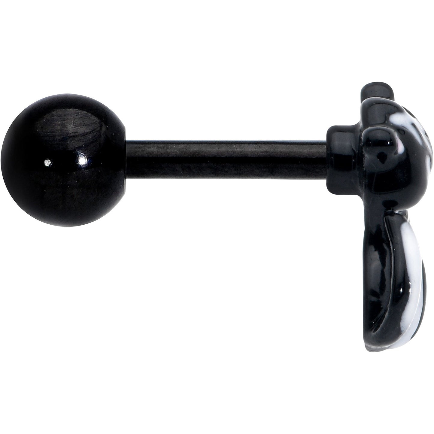 16G 1/4 Black Funky Skunk Cartilage Tragus Earring