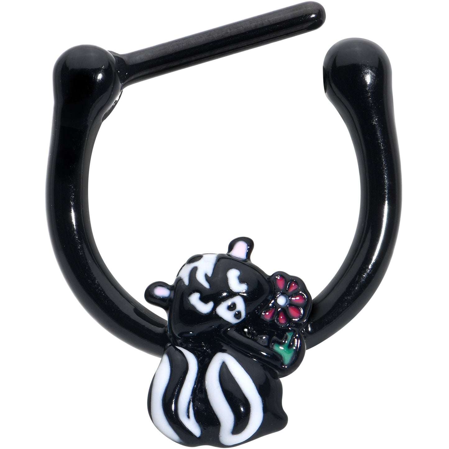 16G 5/16 Black Funky Skunk Cartilage Clicker