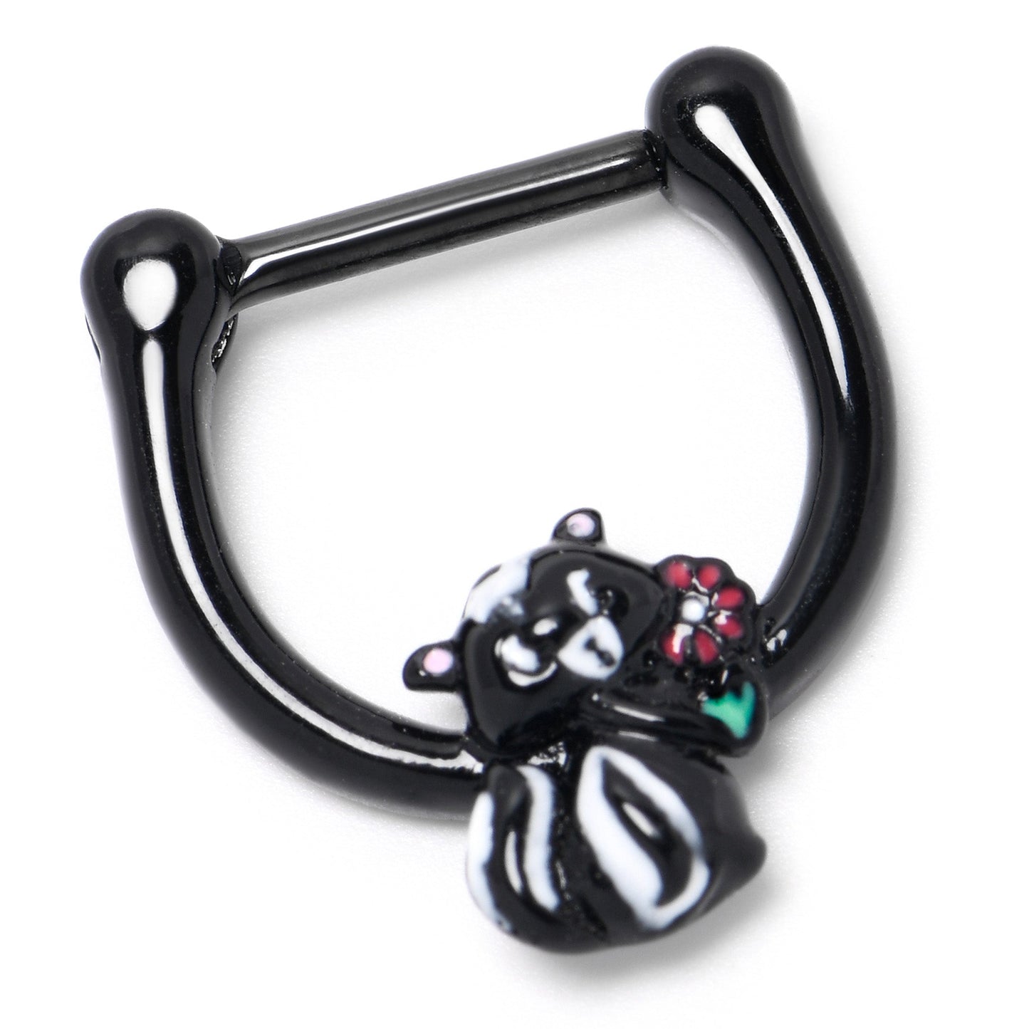 16G 5/16 Black Funky Skunk Cartilage Clicker