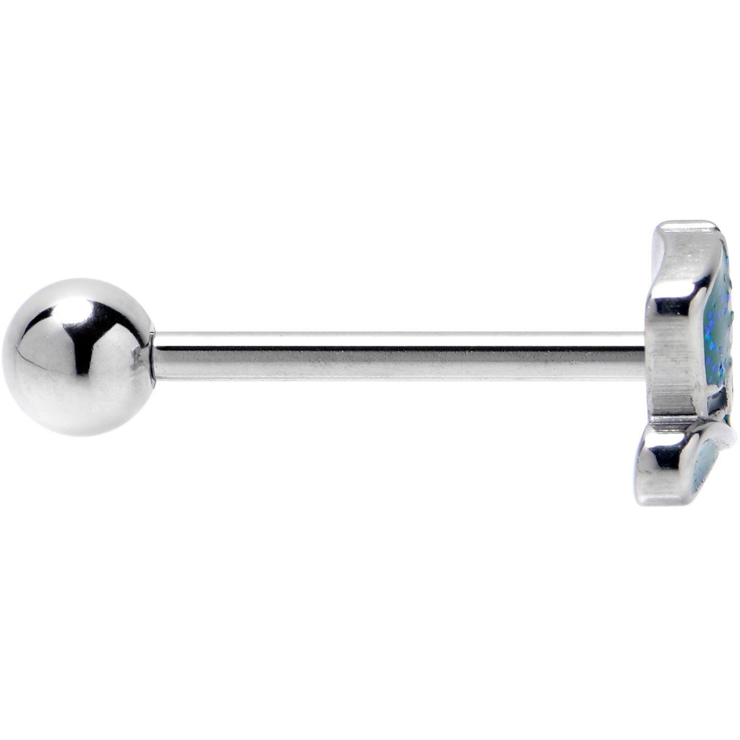 Glitter Top Hat Shamrock St Patricks Barbell Tongue Ring