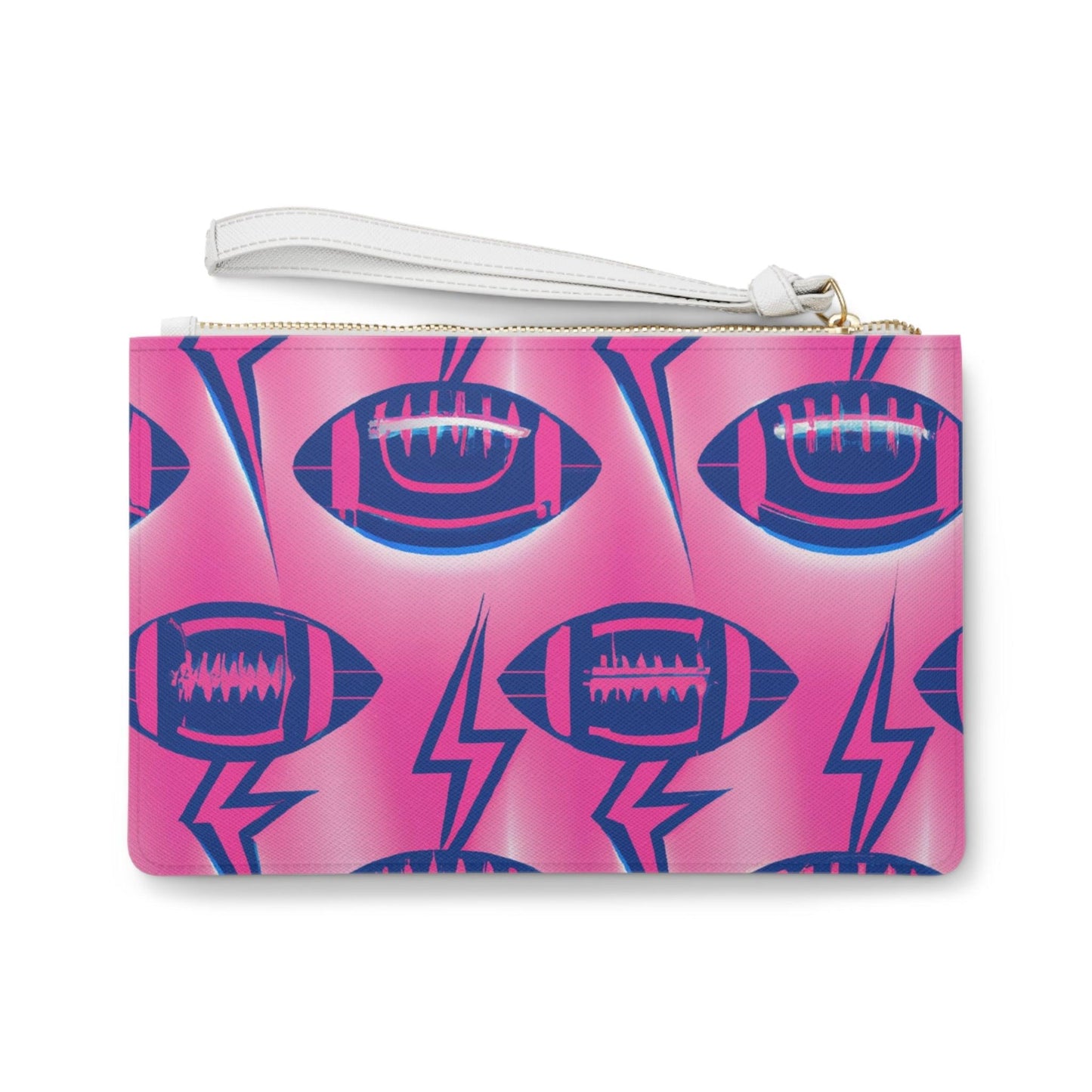 Pink Lightning American Football Clutch Bag - Lizard Vigilante