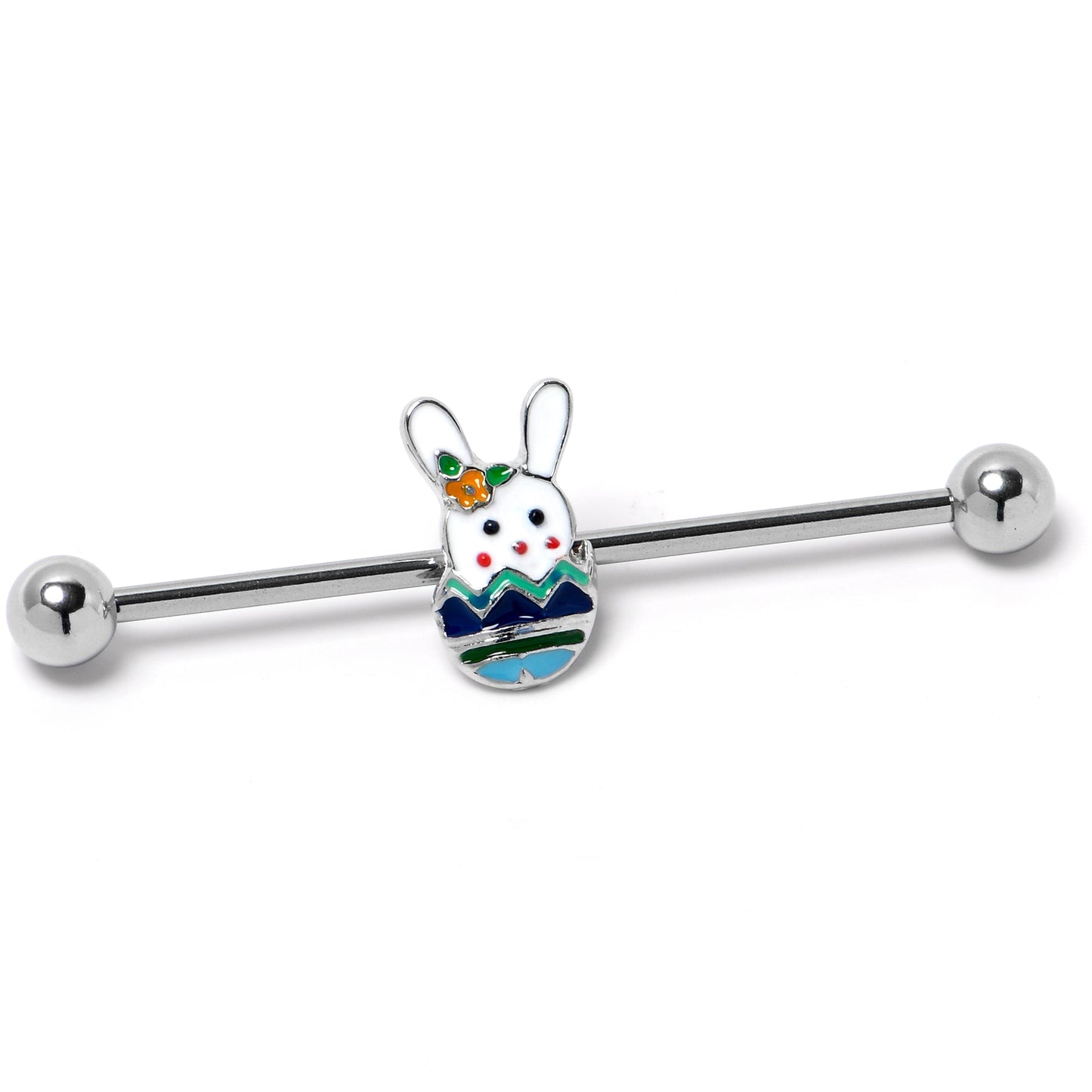 14G Easter Egg Bunny Industrial Barbell 38mm