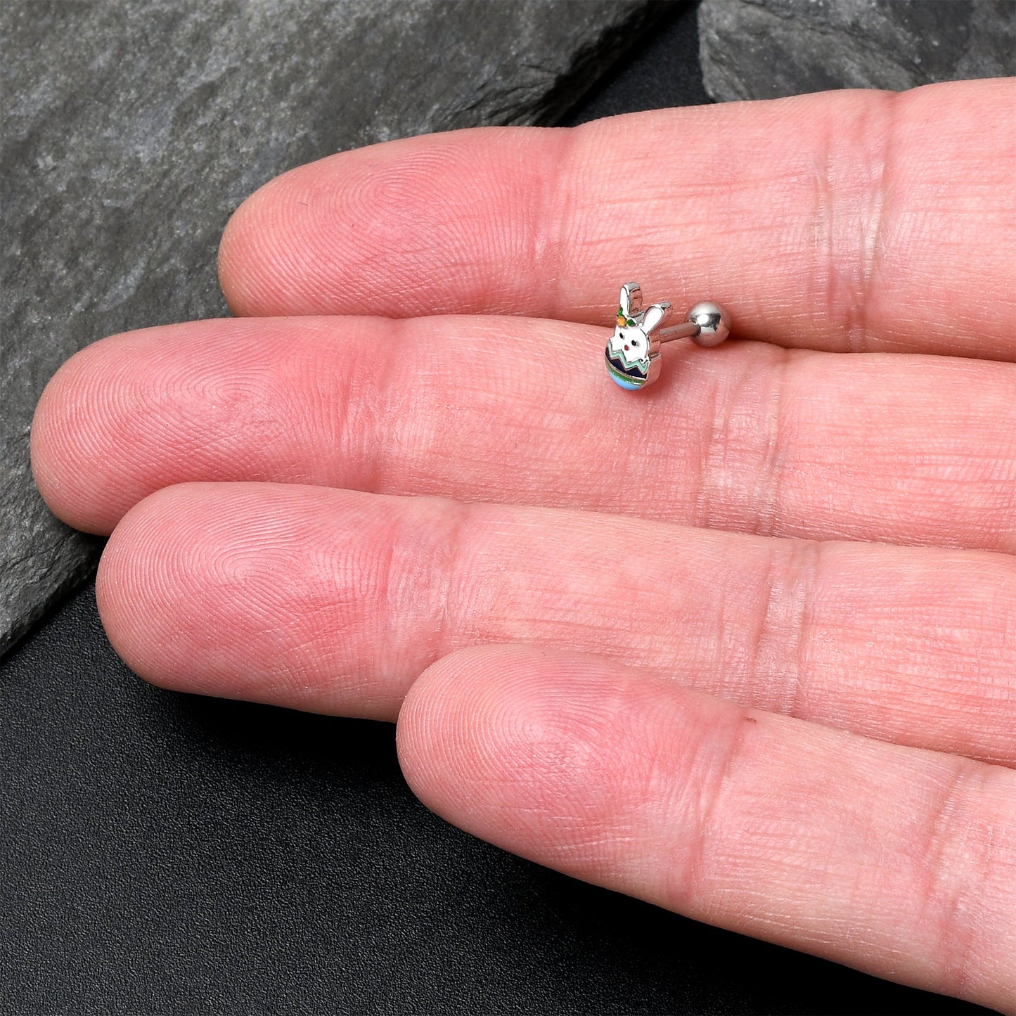 16G 1/4 Easter Egg Bunny Cartilage Tragus Earring