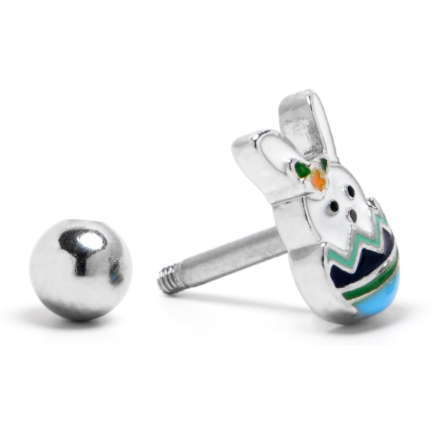 16G 1/4 Easter Egg Bunny Cartilage Tragus Earring