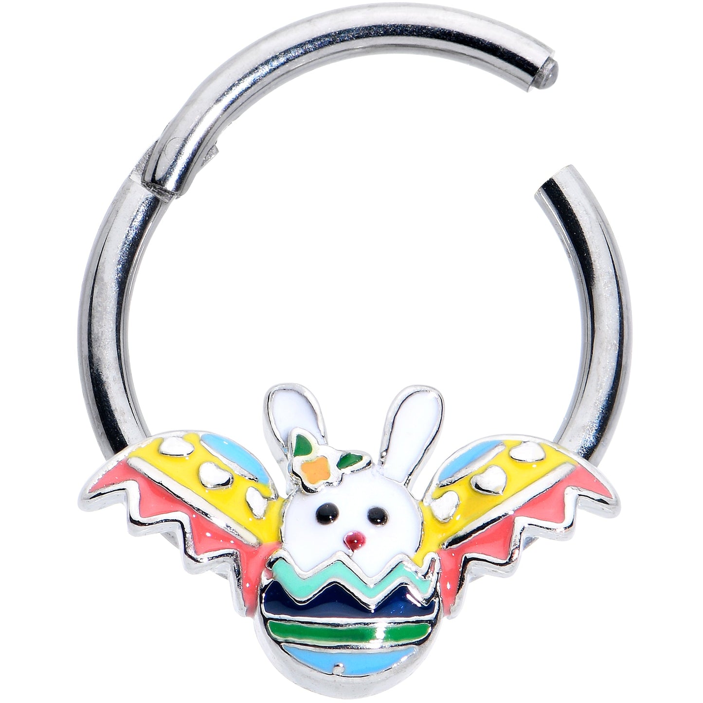 16G 3/8 Easter Egg Bunny Hinged Segment Ring