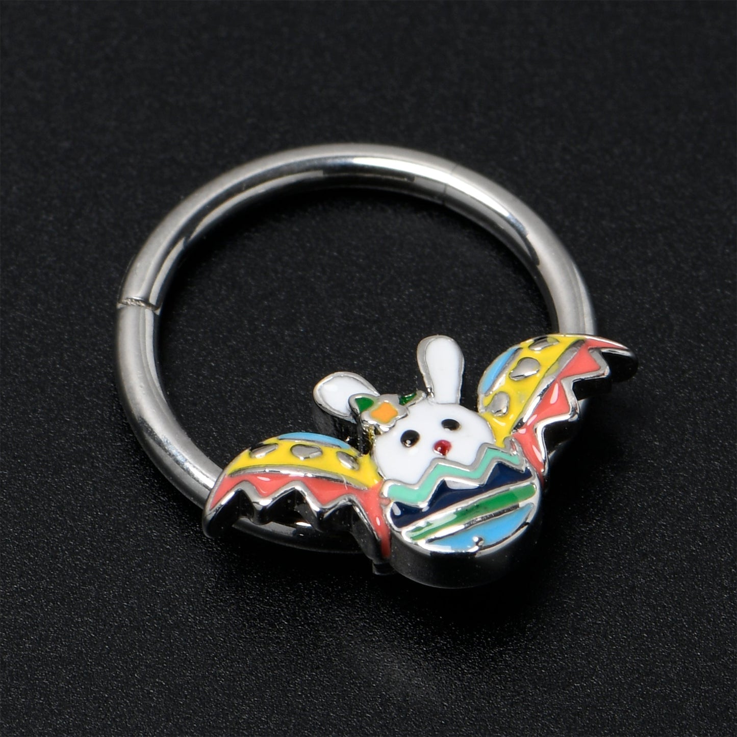 16G 3/8 Easter Egg Bunny Hinged Segment Ring