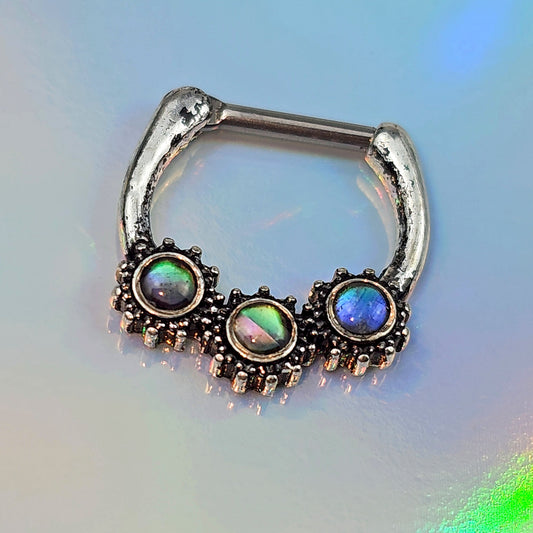 16G 5/16 Brown Faux Shell Circle Of Glam Cartilage Clicker