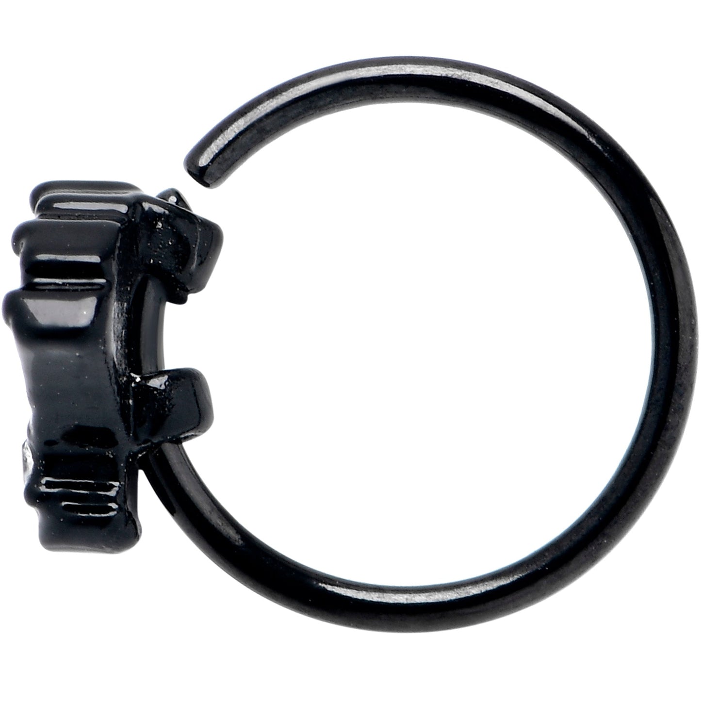 20G 5/16 Clear CZ Gem Black Serenity Ocean Magic Shell Nose Hoop