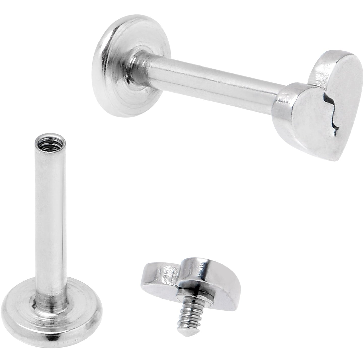 16G 5/16 Rose Gold Tone Smiling Face Broken Heart Labret Set of 4