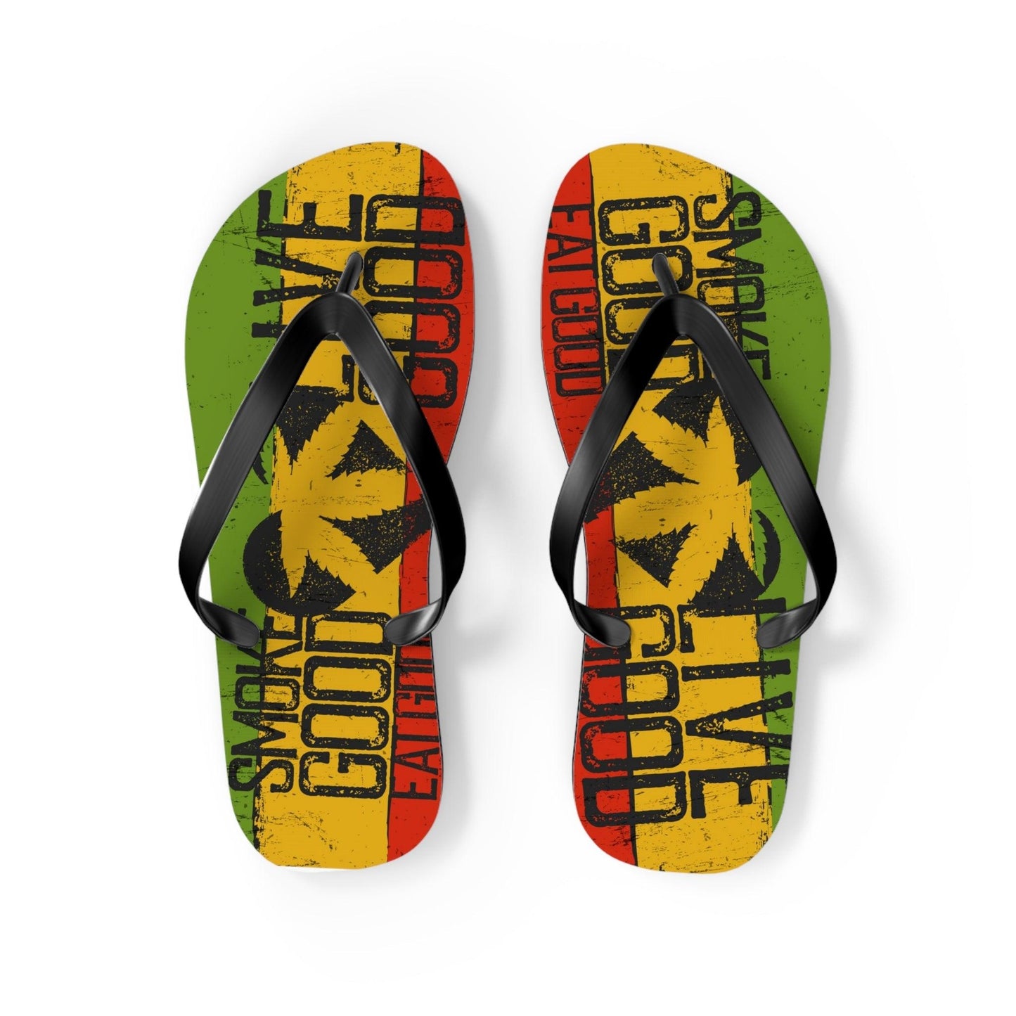 Smoke Good Eat Good Live Good Flip Flops - Lizard Vigilante