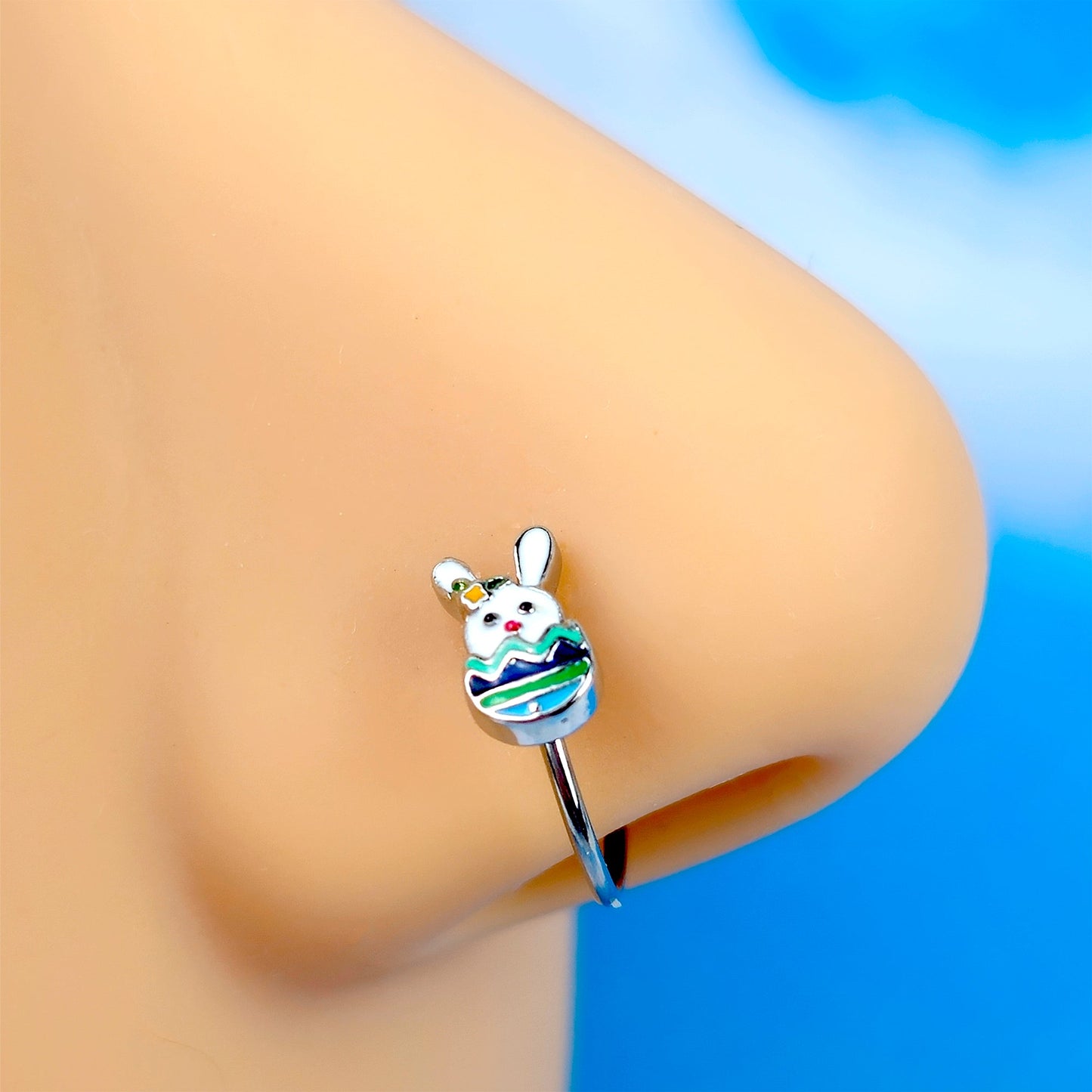 20G 5/16 Easter Bunny Egg Nose Hoop