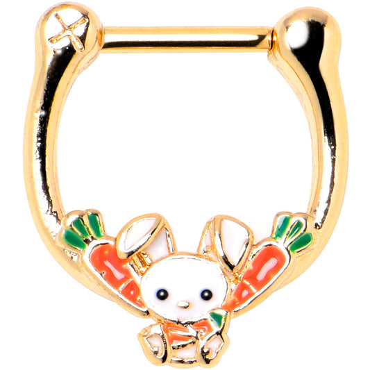 16G 5/16 Gold Tone Cutie Easter Bunny Cartilage Clicker