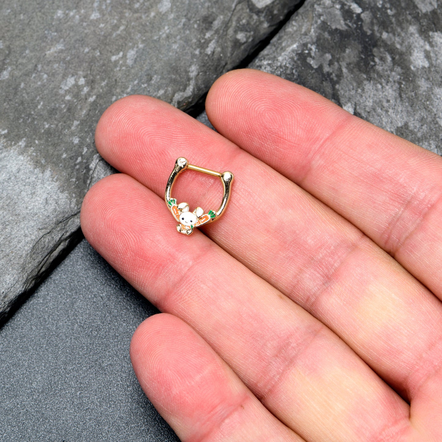 16G 5/16 Gold Tone Cutie Easter Bunny Cartilage Clicker