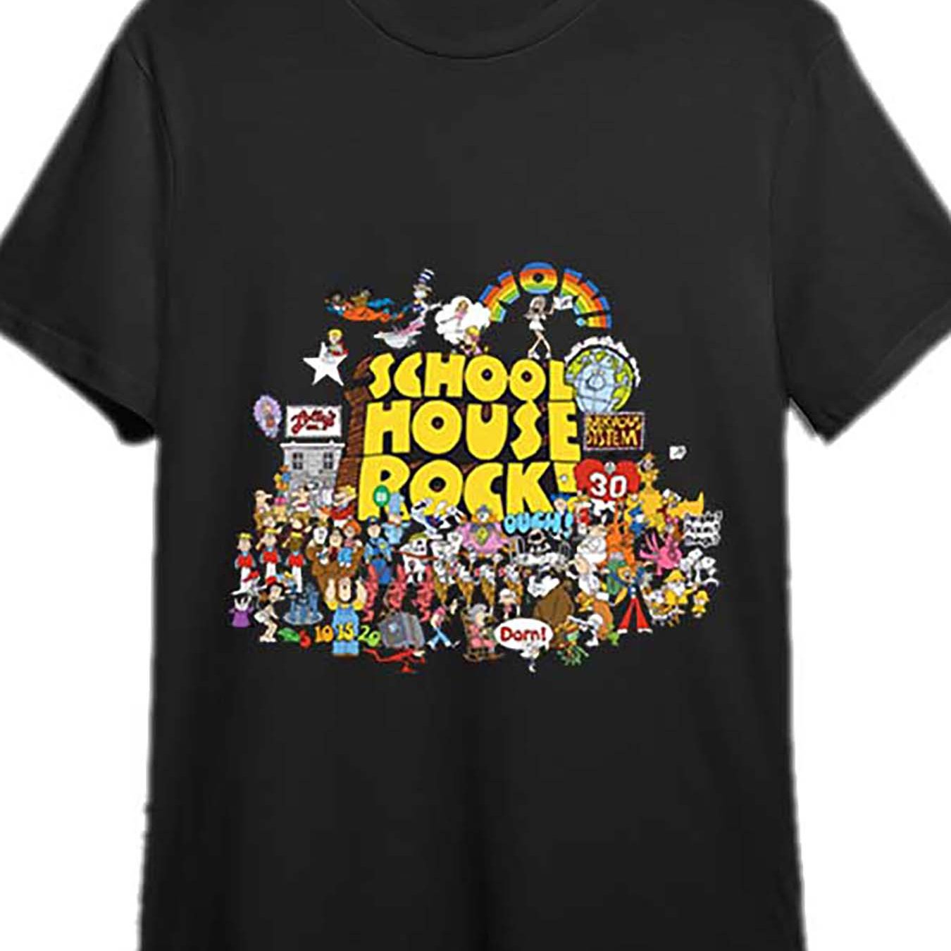 School House Rock! Classic Black Graphic T-Shirt - Funny Men’s Organic Cotton Casual Tee - Premium tee from Lizard Vigilante - Just $23.88! Shop now at Lizard Vigilante