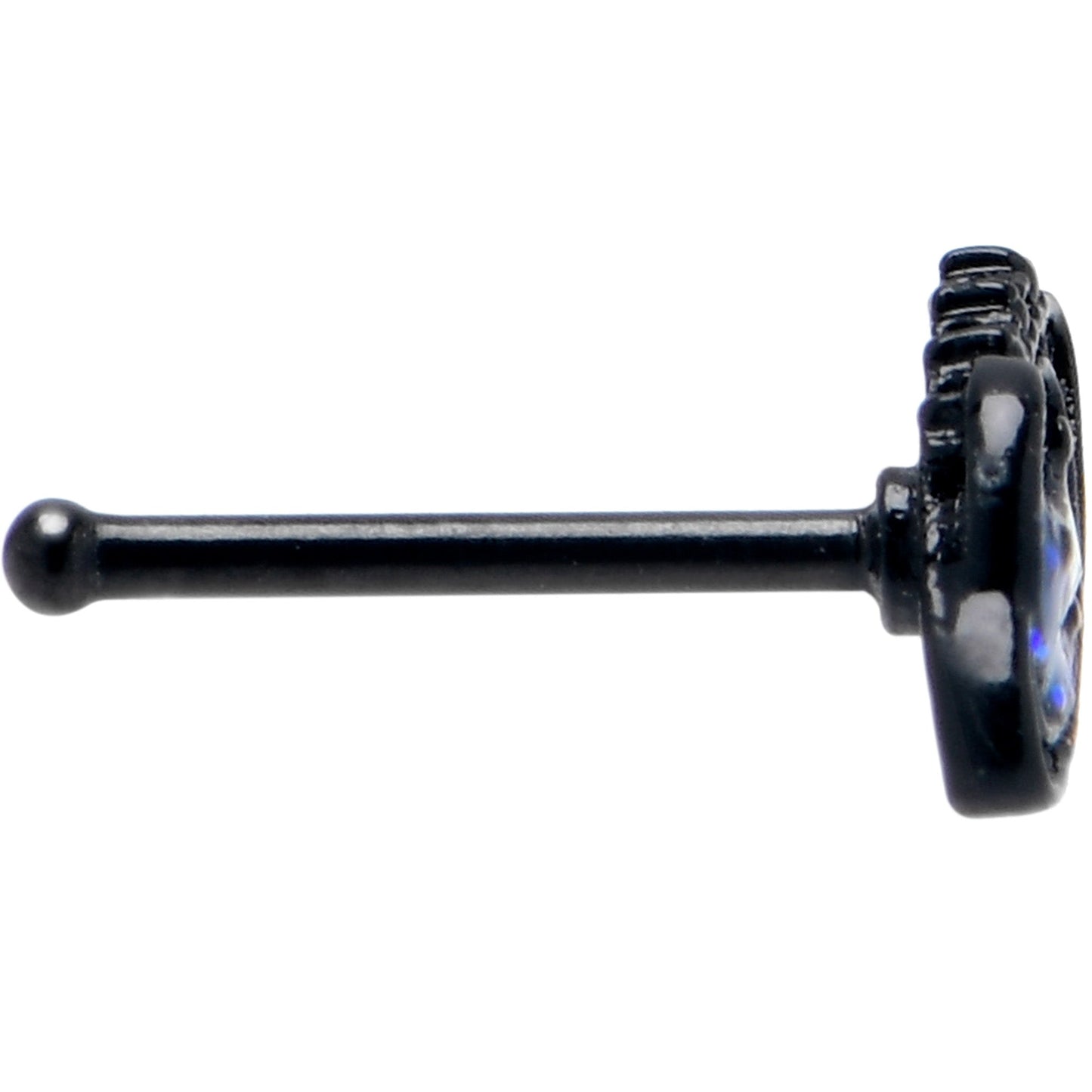 20G 7mm Aurora Gem Black Saturn Space Moon Nose Bone