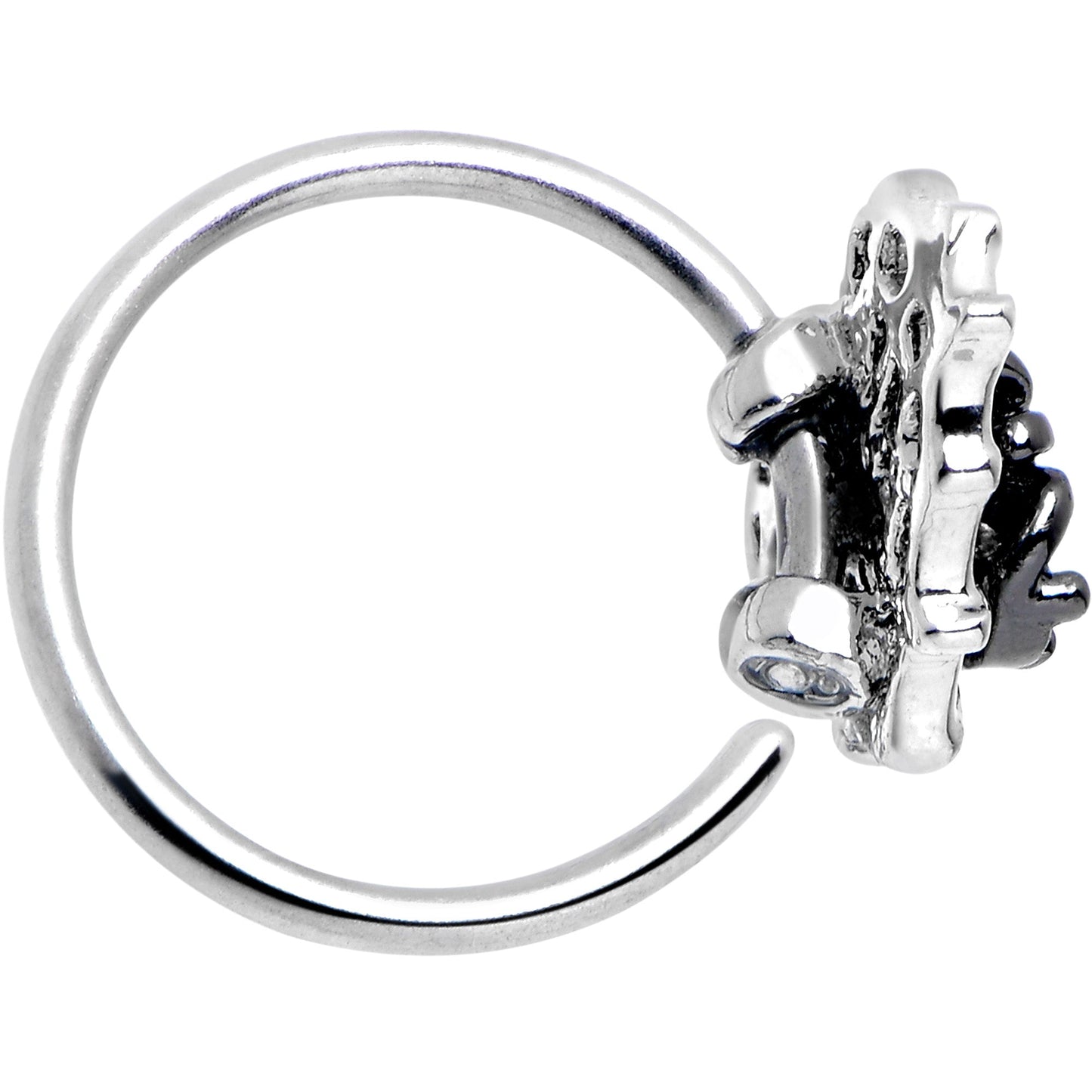 20G 5/16 Clear CZ Gem Heart of Spider Nose Hoop