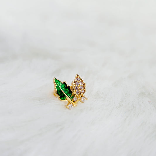 16G Natures Glamour Leaf Labret Monroe Tragus