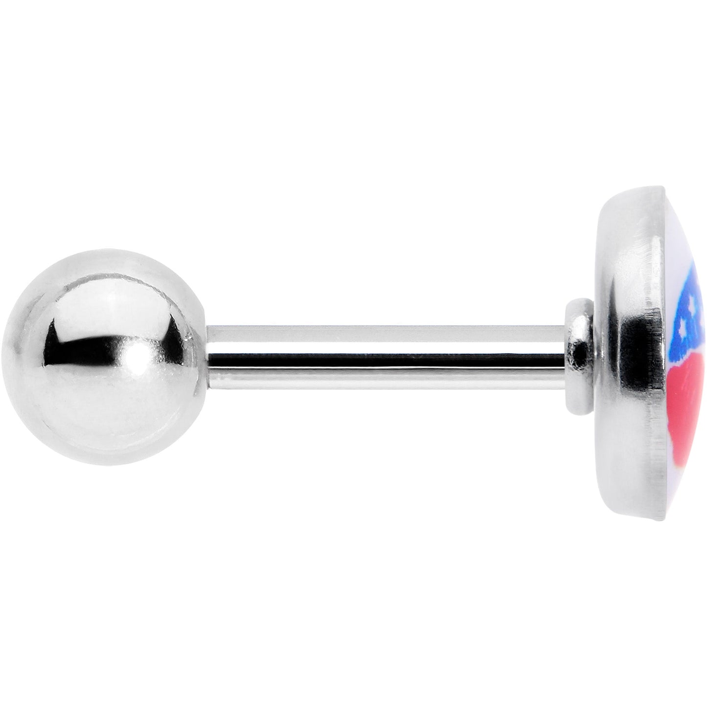 16G 1/4 Inlay Patriotic Kissy Lips Cartilage Tragus Earring