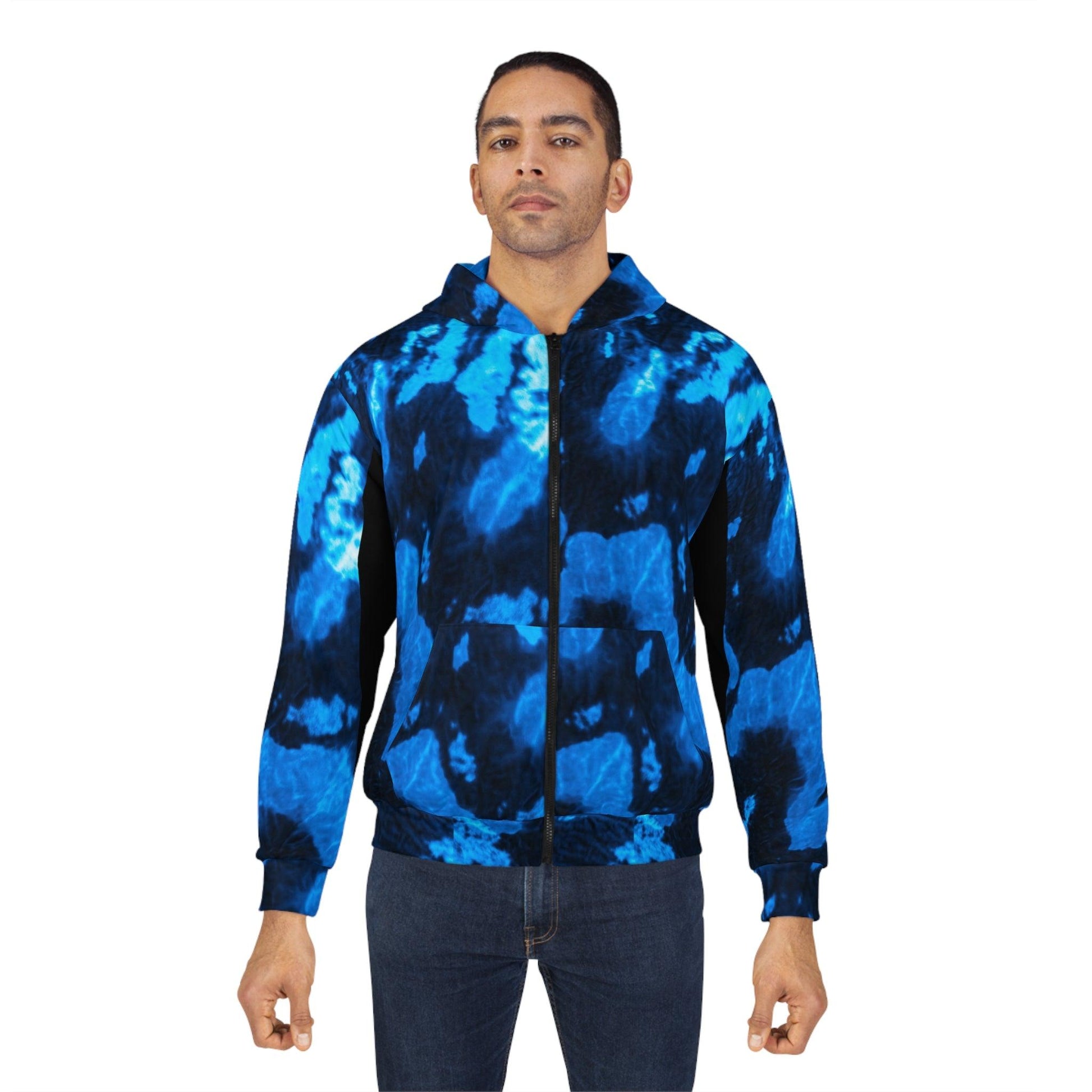 Blue Lava Unisex Zip Hoodie - Lizard Vigilante