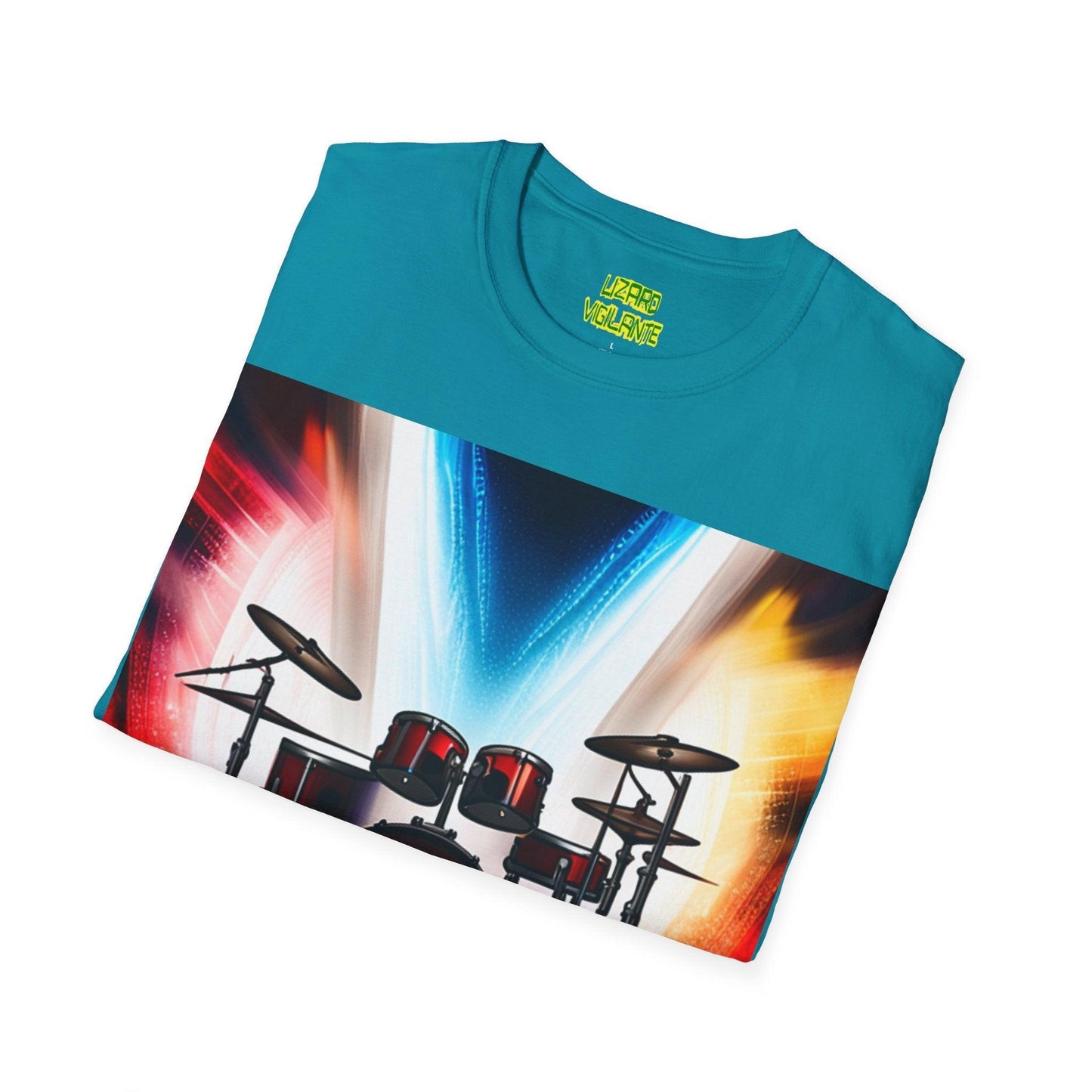 Rock Concert Drums Unisex Softstyle T-Shirt - Lizard Vigilante