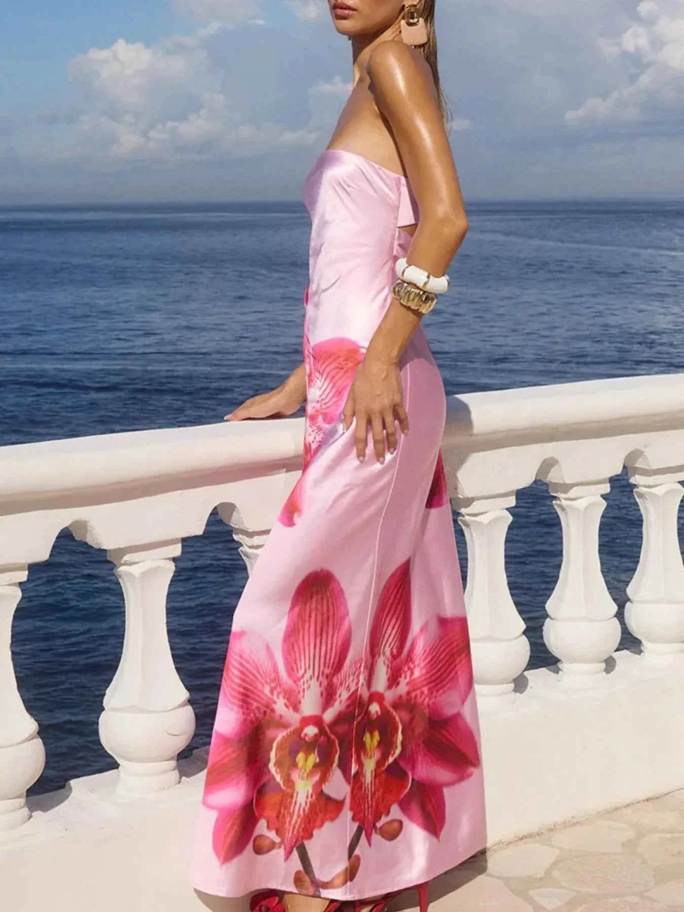 Stylish Printed : Tube Maxi Dress