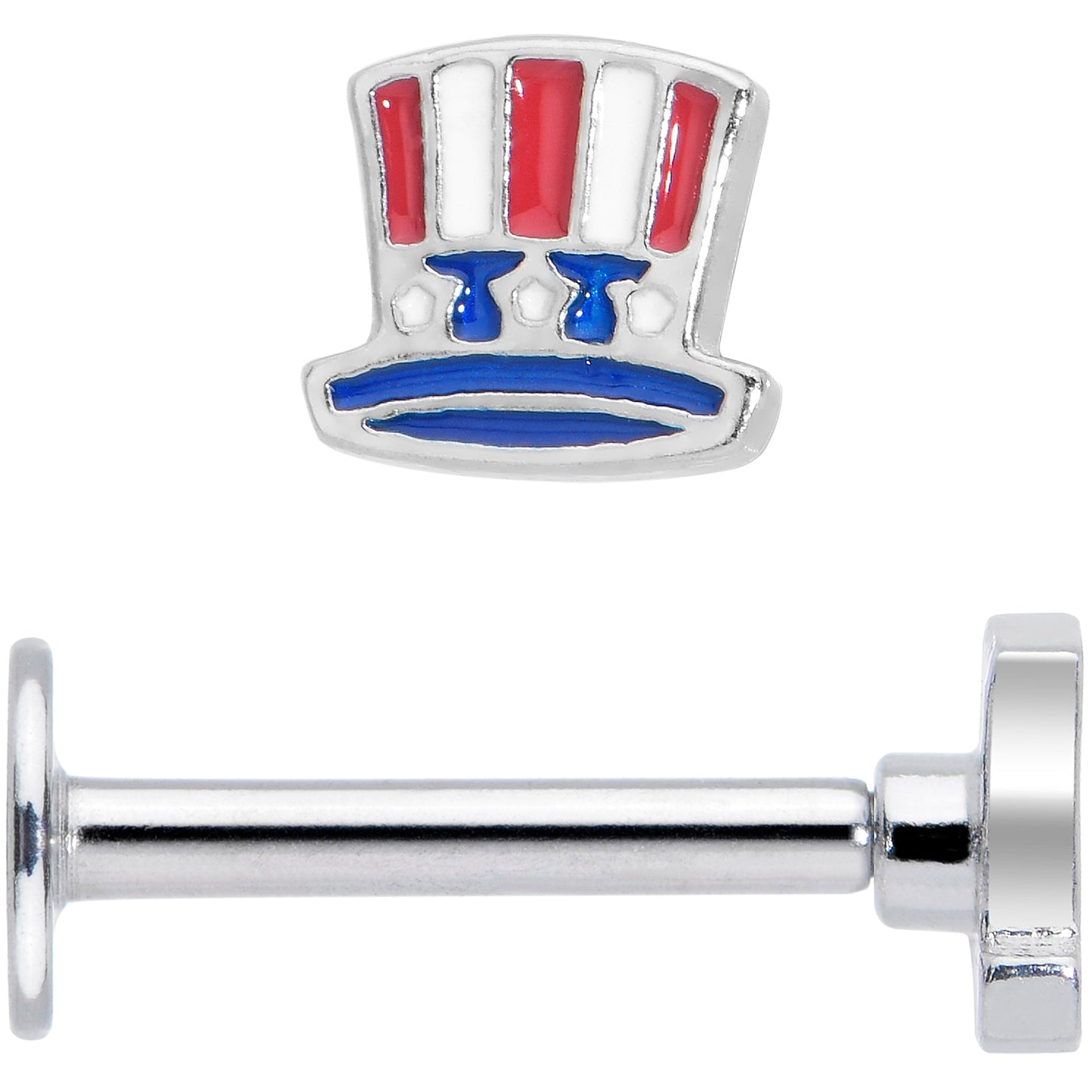 16G 5/16 Patriotic Uncle Sam Top Hat Labret Monroe Tragus