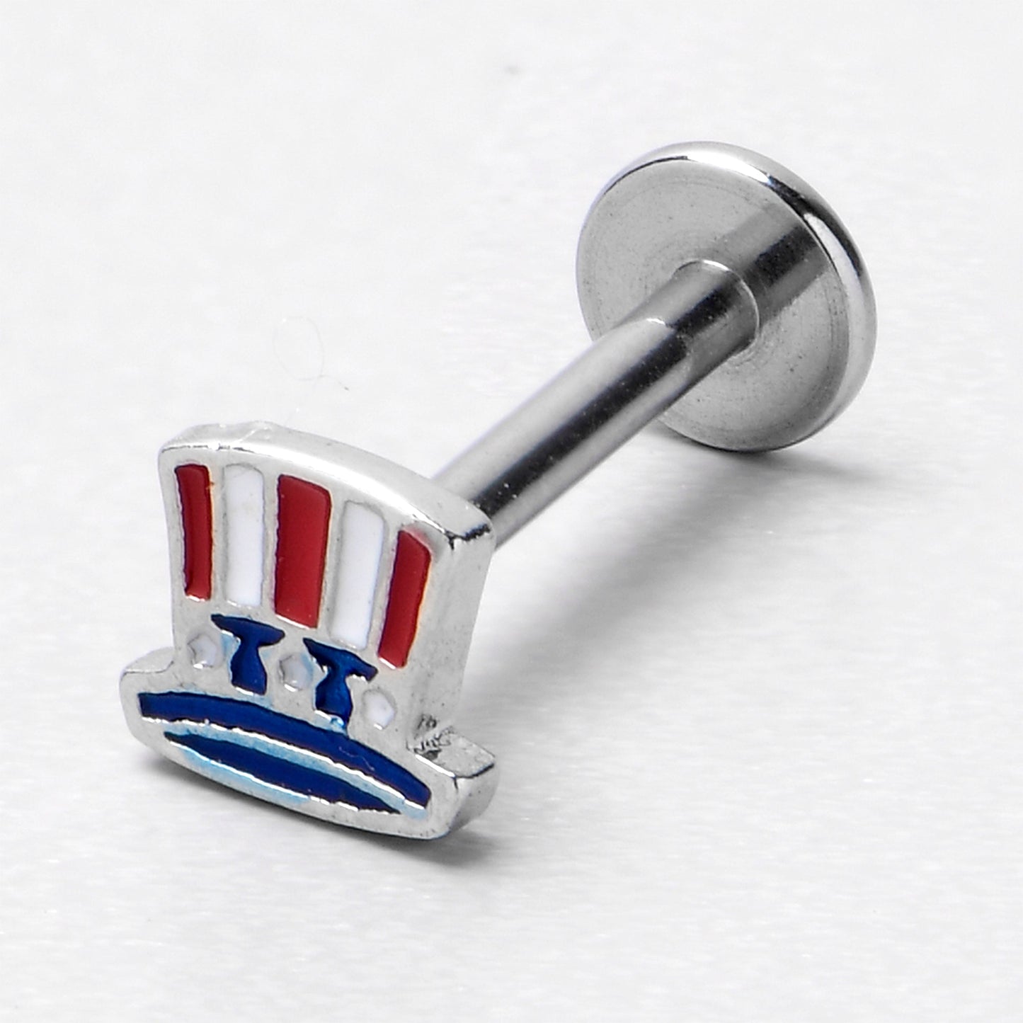 16G 5/16 Patriotic Uncle Sam Top Hat Labret Monroe Tragus