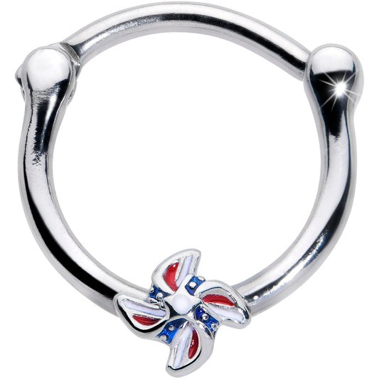 16G 3/8 Patriotic Pinwheel Cartilage Clicker
