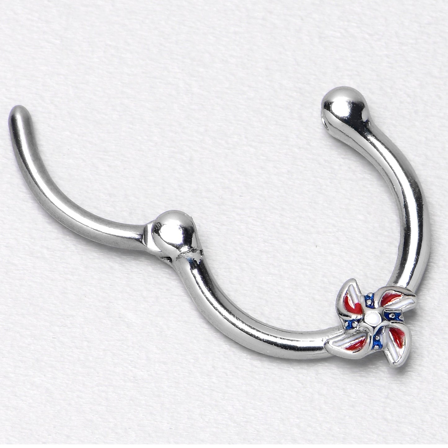16G 3/8 Patriotic Pinwheel Cartilage Clicker
