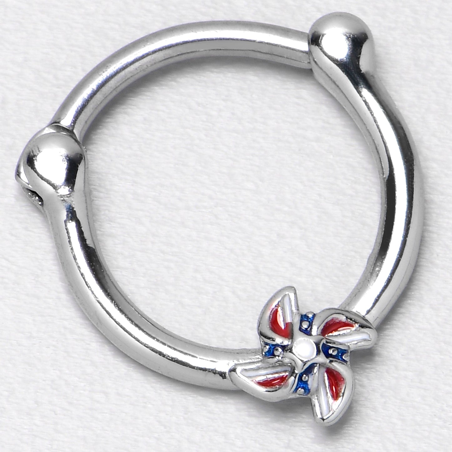 16G 3/8 Patriotic Pinwheel Cartilage Clicker
