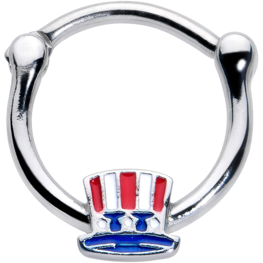 16G 3/8 Patriotic Uncle Sam Top Hat Cartilage Clicker
