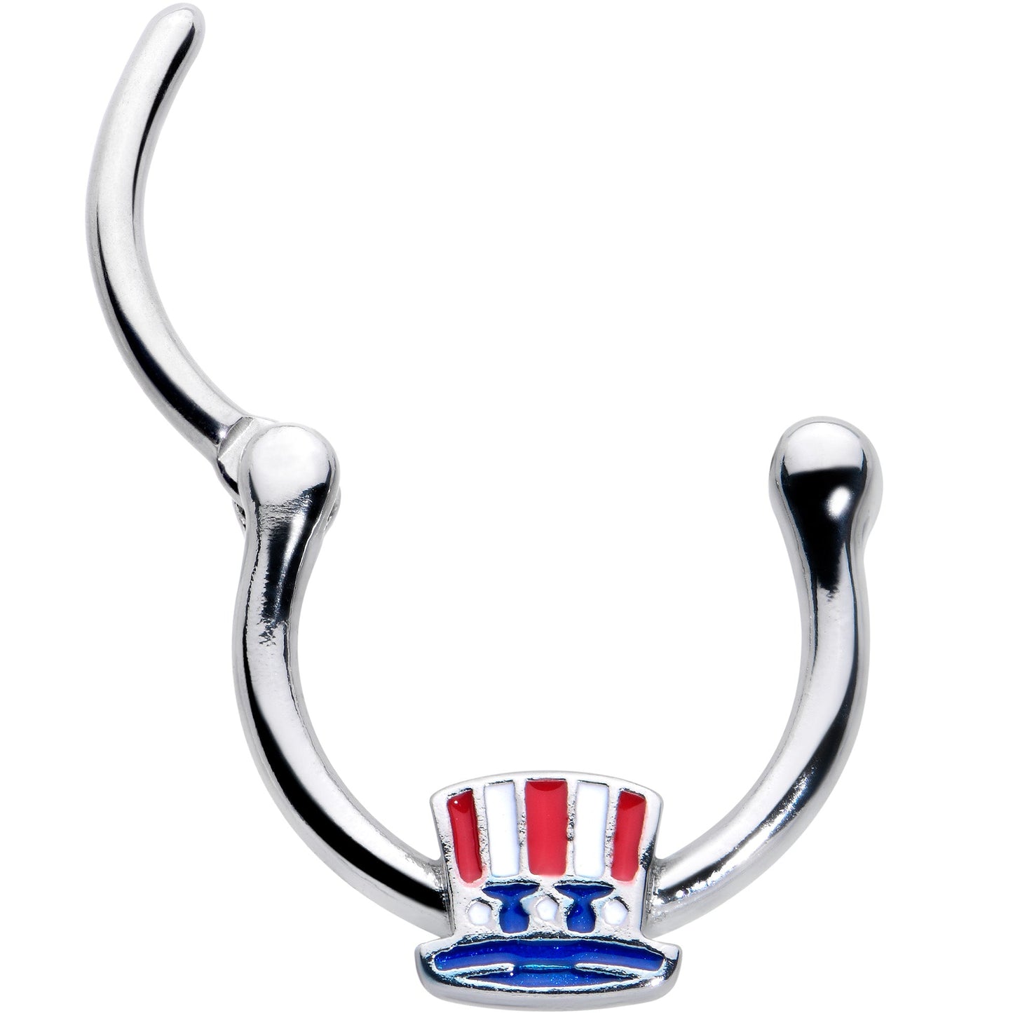 16G 3/8 Patriotic Uncle Sam Top Hat Cartilage Clicker