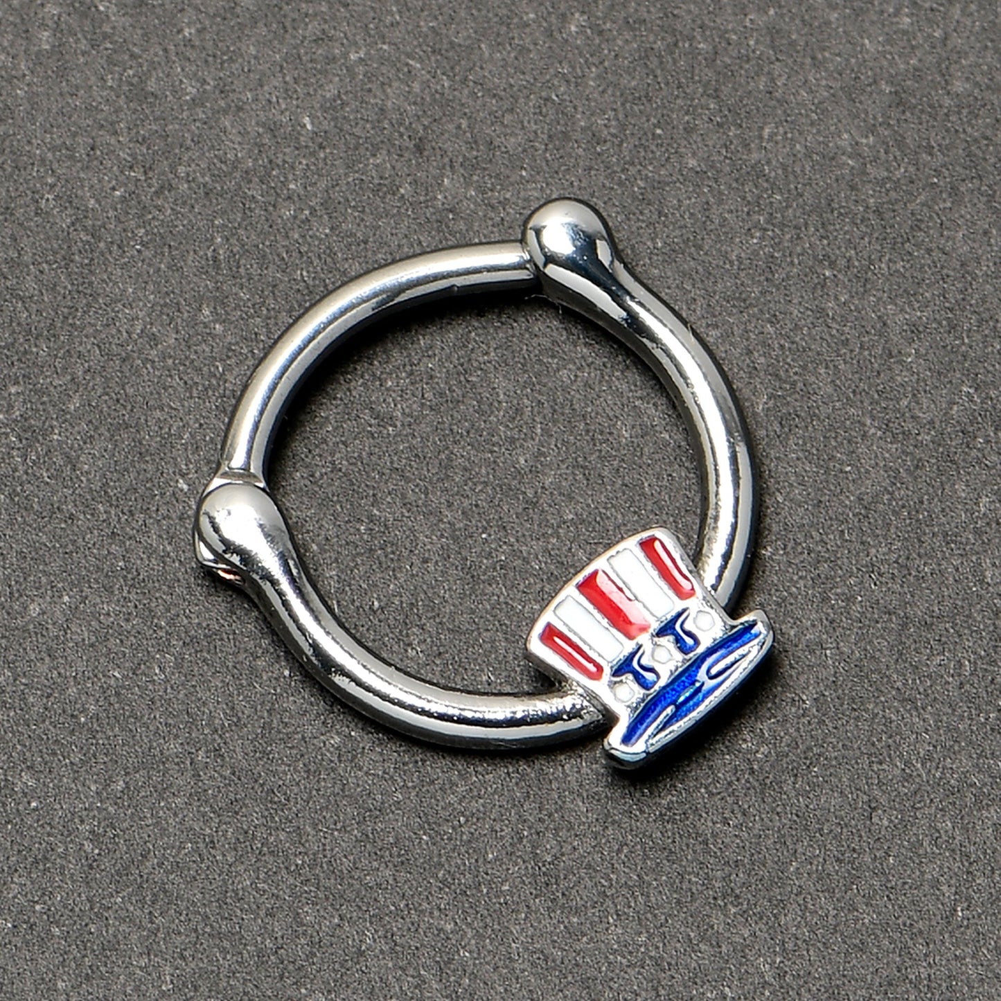 16G 3/8 Patriotic Uncle Sam Top Hat Cartilage Clicker