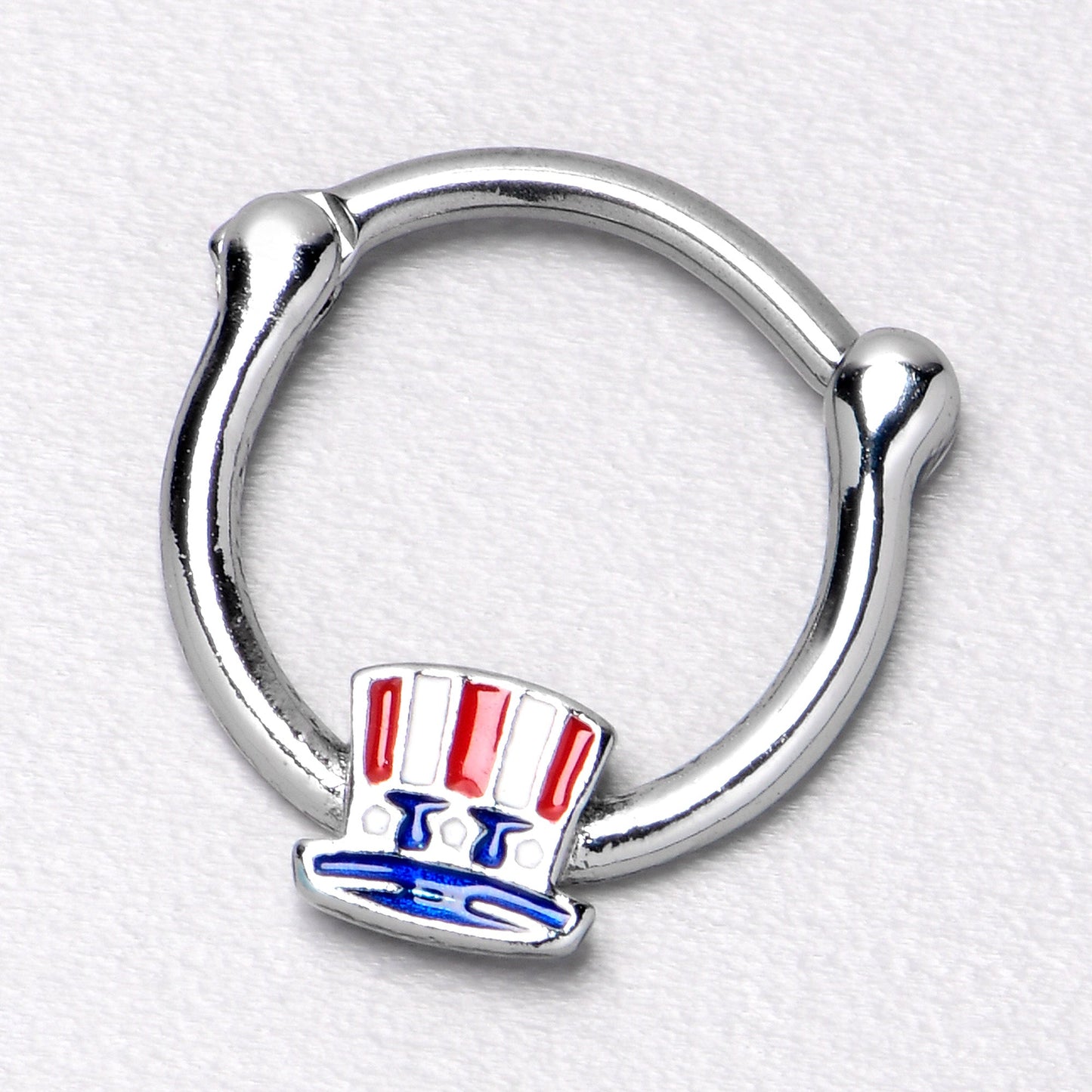 16G 3/8 Patriotic Uncle Sam Top Hat Cartilage Clicker