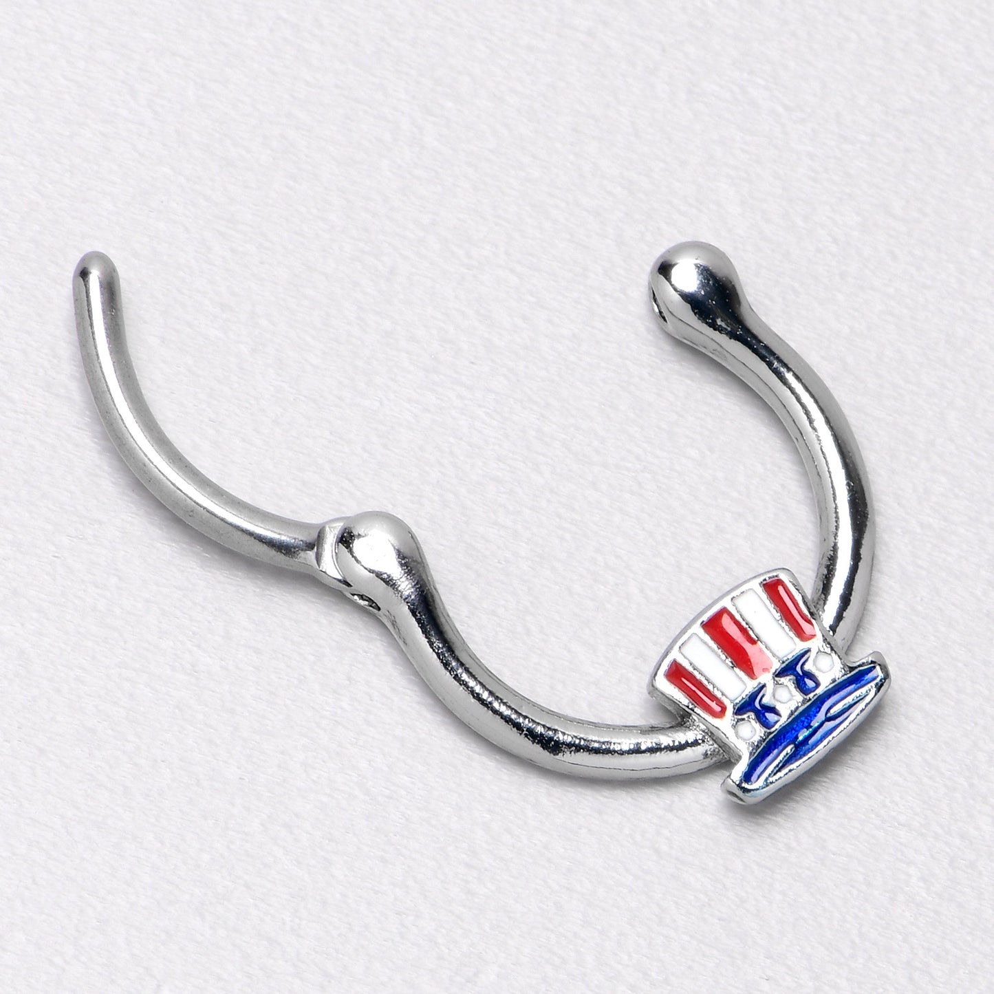 16G 3/8 Patriotic Uncle Sam Top Hat Cartilage Clicker