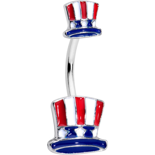 Patriotic Uncle Sam Top Hat Double Mount Belly Ring
