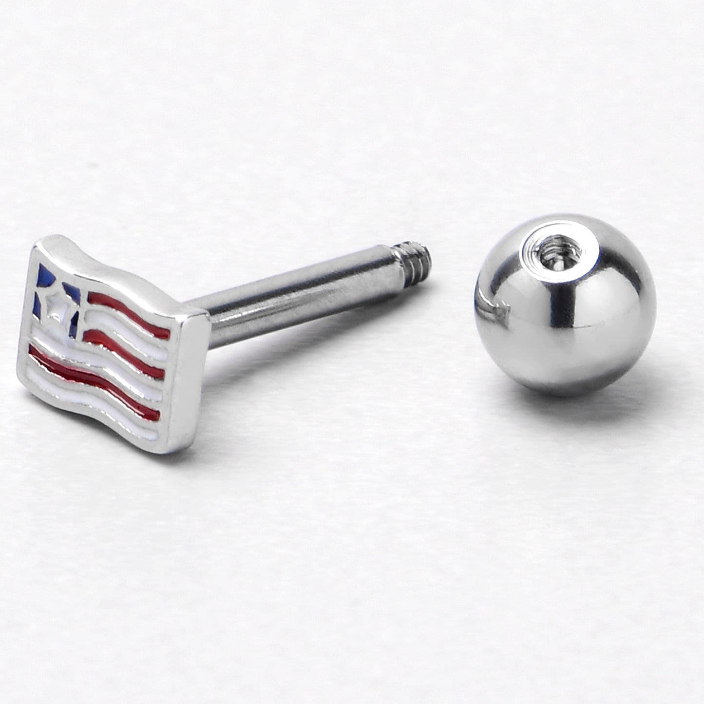 16G 1/4 Patriotic Flag Cartilage Tragus Earring