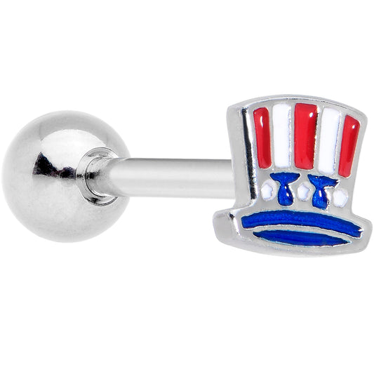 16G 1/4 Patriotic Uncle Sam Top Hat Cartilage Tragus Earring