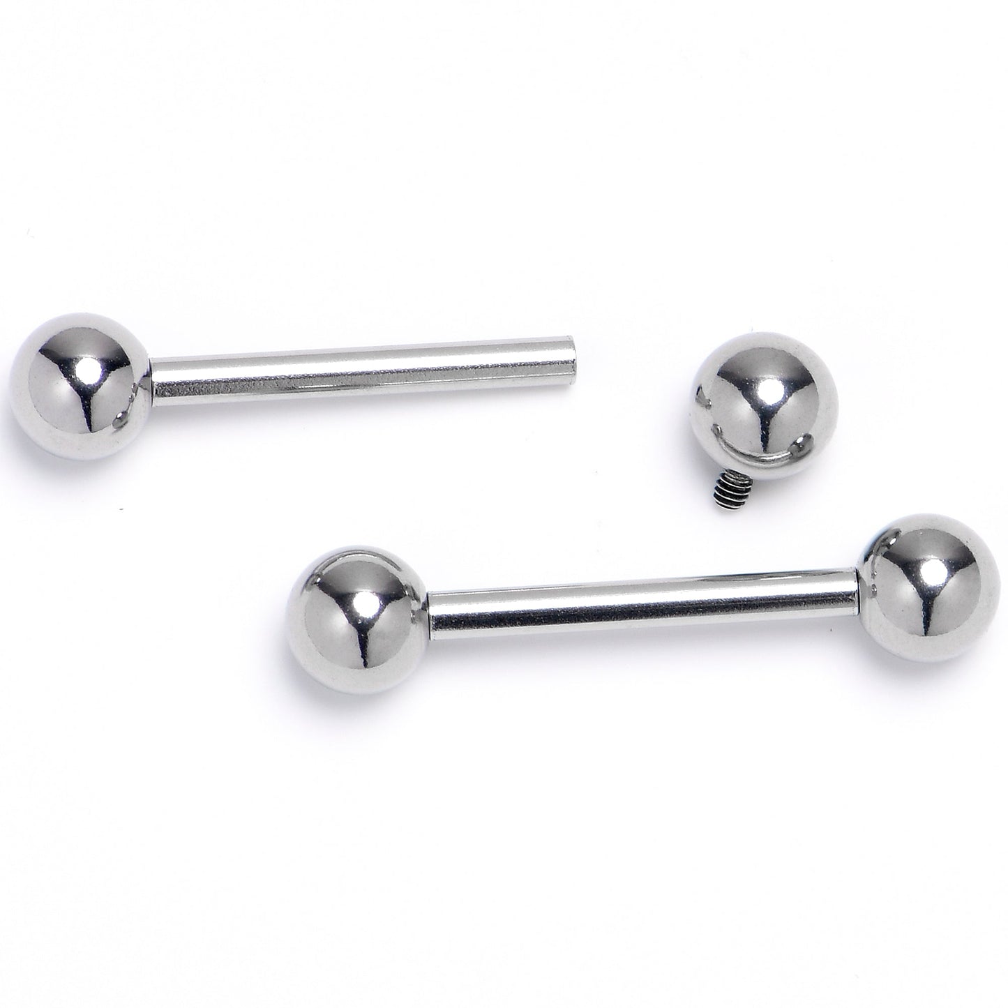 14G 9/16 Internally Threaded Basic Beauty Barbell Nipple Ring Set